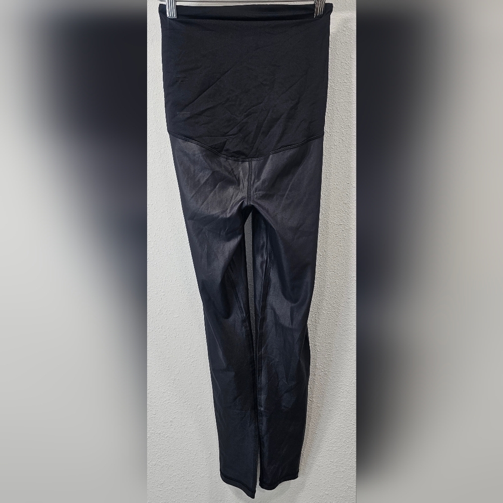 Ingrid+Isabel Maternity Womens Active Comfort High Gloss Leggings Black Size XS - Picture 1 of 10